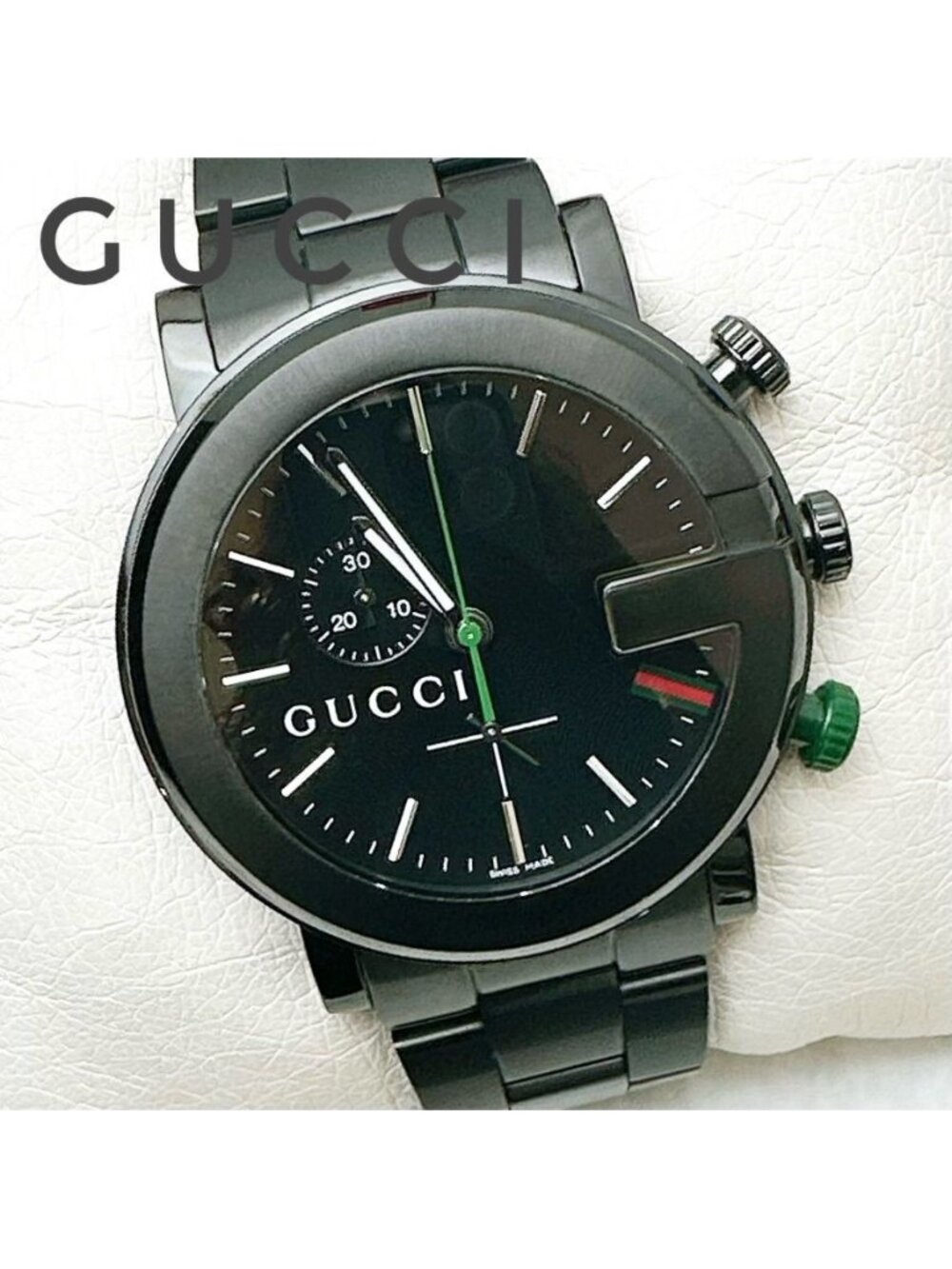 Gucci G Chrono Watch Quartz Pvd Black Ceramic
